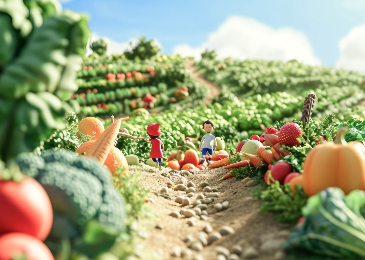 松島の農場で育つ新鮮な野菜